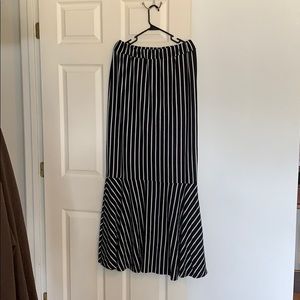 Pinstripe pencil maxi skirt